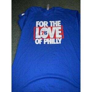 Philadelphia 76ers For the Love of Philly GILDAN Blue T-Shirt Men's Size X Large